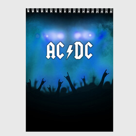 Скетчбук с принтом AC DC в Тюмени, 100% бумага
 | 48 листов, плотность листов — 100 г/м2, плотность картонной обложки — 250 г/м2. Листы скреплены сверху удобной пружинной спиралью | ac dc | band | metal | music | rock | атрибутика | группа | метал | музыка | рок