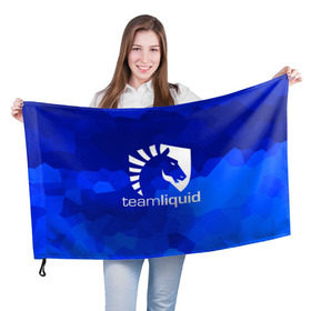 Флаг 3D с принтом Team Liquid в Тюмени, 100% полиэстер | плотность ткани — 95 г/м2, размер — 67 х 109 см. Принт наносится с одной стороны | awp | counter strike | cs go | cybersport | game | skin | team liquid | авп | игры | киберспорт | скин