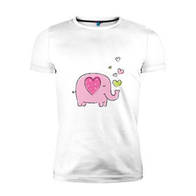 Мужская футболка премиум с принтом Слоненок в Тюмени, 92% хлопок, 8% лайкра | приталенный силуэт, круглый вырез ворота, длина до линии бедра, короткий рукав | 14 | 14февраля | elephant | happy | happyvalentine | love | valentinesday | деньвсехвлюбленных | деньсвятоговалентина | любовь | мило | нежно | праздник | рисунок | сердца | сердце | слоненок