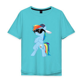 Мужская футболка хлопок Oversize с принтом Крутая пони в Тюмени, 100% хлопок | свободный крой, круглый ворот, “спинка” длиннее передней части | my little pony | swag | арт | игра | крутая | лошадь | май литл пони | мультфильм | прикольные