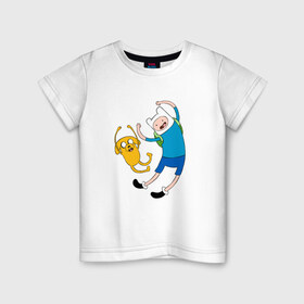 Детская футболка хлопок с принтом Adventure time в Тюмени, 100% хлопок | круглый вырез горловины, полуприлегающий силуэт, длина до линии бедер | 