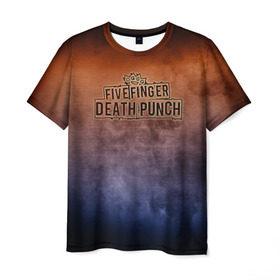 Мужская футболка 3D с принтом Five Finger Death Punch в Тюмени, 100% полиэфир | прямой крой, круглый вырез горловины, длина до линии бедер | band | five finger death punch | metal | music | rock | атрибутика | группа | метал | музыка | рок