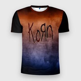 Мужская футболка 3D спортивная с принтом Korn в Тюмени, 100% полиэстер с улучшенными характеристиками | приталенный силуэт, круглая горловина, широкие плечи, сужается к линии бедра | band | metal | music | rock | атрибутика | группа | метал | музыка | рок