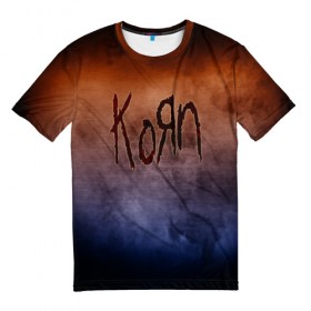Мужская футболка 3D с принтом Korn в Тюмени, 100% полиэфир | прямой крой, круглый вырез горловины, длина до линии бедер | band | metal | music | rock | атрибутика | группа | метал | музыка | рок