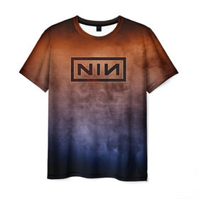 Мужская футболка 3D с принтом Nine Inch Nails в Тюмени, 100% полиэфир | прямой крой, круглый вырез горловины, длина до линии бедер | band | metal | music | nine inch nails | rock | атрибутика | группа | метал | музыка | рок
