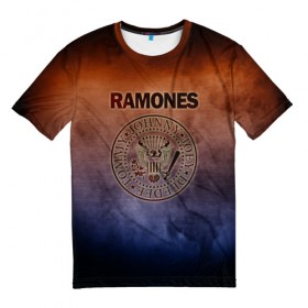 Мужская футболка 3D с принтом Ramones в Тюмени, 100% полиэфир | прямой крой, круглый вырез горловины, длина до линии бедер | band | metal | music | ramones | rock | атрибутика | группа | метал | музыка | рок