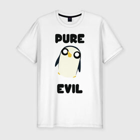 Мужская футболка премиум с принтом Пингвин в Тюмени, 92% хлопок, 8% лайкра | приталенный силуэт, круглый вырез ворота, длина до линии бедра, короткий рукав | adventure time | время приключений | гантер | пингвин