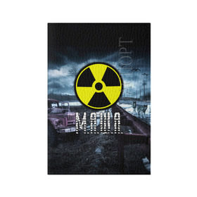 Обложка для паспорта матовая кожа с принтом S.T.A.L.K.E.R. - М.А.Ш.А. в Тюмени, натуральная матовая кожа | размер 19,3 х 13,7 см; прозрачные пластиковые крепления | stalker | буквы | волки | грузовик | знак | игра | имя | мария | маша | машенька | машка | ммо | мрак | надпись | опасность | припять | птицы | радиация | рпг | сталкер | чернобыль | шутер