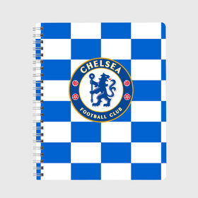 Тетрадь с принтом FC Chelsea в Тюмени, 100% бумага | 48 листов, плотность листов — 60 г/м2, плотность картонной обложки — 250 г/м2. Листы скреплены сбоку удобной пружинной спиралью. Уголки страниц и обложки скругленные. Цвет линий — светло-серый
 | Тематика изображения на принте: chelsea | england | football | logo | london | sport | англия | лига | лого | спорт | фк | футбол | футбольный клуб | челси | эмблема