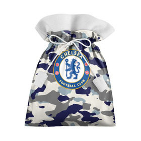 Подарочный 3D мешок с принтом FC Chelsea Camouflage в Тюмени, 100% полиэстер | Размер: 29*39 см | Тематика изображения на принте: 