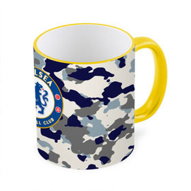 Кружка 3D с принтом FC Chelsea Camouflage в Тюмени, керамика | ёмкость 330 мл | Тематика изображения на принте: 