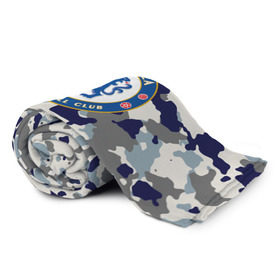 Плед 3D с принтом FC Chelsea Camouflage в Тюмени, 100% полиэстер | закругленные углы, все края обработаны. Ткань не мнется и не растягивается | 