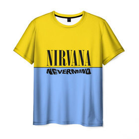Мужская футболка 3D с принтом Nirvana nevermino в Тюмени, 100% полиэфир | прямой крой, круглый вырез горловины, длина до линии бедер | cobain | kurt | nevermino | nirvana | альтернативный | гранж | грол | группа | дональд | кобейн | курт | музыка | надпись | нервана | нирвана | новоселич | певец | рок | смайл | смайлик | солист