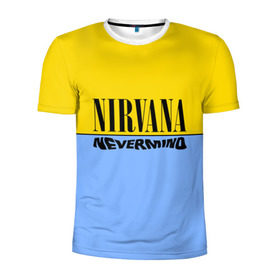Мужская футболка 3D спортивная с принтом Nirvana nevermino в Тюмени, 100% полиэстер с улучшенными характеристиками | приталенный силуэт, круглая горловина, широкие плечи, сужается к линии бедра | cobain | kurt | nevermino | nirvana | альтернативный | гранж | грол | группа | дональд | кобейн | курт | музыка | надпись | нервана | нирвана | новоселич | певец | рок | смайл | смайлик | солист