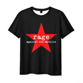 Мужская футболка 3D с принтом Rage Against the Machine в Тюмени, 100% полиэфир | прямой крой, круглый вырез горловины, длина до линии бедер | 