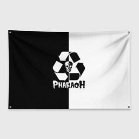 Флаг-баннер с принтом Pharaoh в Тюмени, 100% полиэстер | размер 67 х 109 см, плотность ткани — 95 г/м2; по краям флага есть четыре люверса для крепления | pharaoh | rap | голубин | реп | рэп | фараон | фристайл | хип хоп | хипхоп
