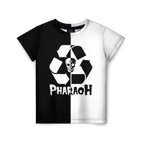 Детская футболка 3D с принтом Pharaoh в Тюмени, 100% гипоаллергенный полиэфир | прямой крой, круглый вырез горловины, длина до линии бедер, чуть спущенное плечо, ткань немного тянется | pharaoh | rap | голубин | реп | рэп | фараон | фристайл | хип хоп | хипхоп