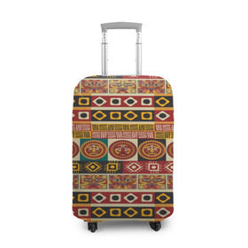 Чехол для чемодана 3D с принтом Африканский паттерн в Тюмени, 86% полиэфир, 14% спандекс | двустороннее нанесение принта, прорези для ручек и колес | afrika | pattern | африка | африканские мотивы | африканские узоры | солнце | узор | этника | южный континент