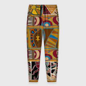 Мужские брюки 3D с принтом Africa Style в Тюмени, 100% полиэстер | манжеты по низу, эластичный пояс регулируется шнурком, по бокам два кармана без застежек, внутренняя часть кармана из мелкой сетки | afrika | pattern | африка | африканские мотивы | африканские узоры | солнце | узор | этника | южный континент