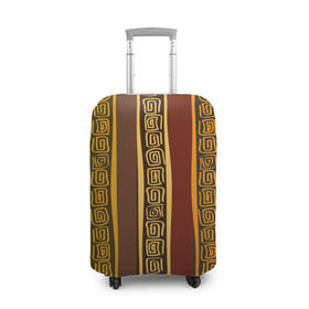 Чехол для чемодана 3D с принтом Африканские символы в Тюмени, 86% полиэфир, 14% спандекс | двустороннее нанесение принта, прорези для ручек и колес | afrika | pattern | африка | африканские мотивы | африканские узоры | солнце | узор | этника | южный континент