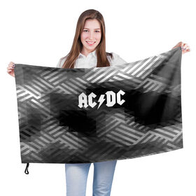 Флаг 3D с принтом AC/DC rock band в Тюмени, 100% полиэстер | плотность ткани — 95 г/м2, размер — 67 х 109 см. Принт наносится с одной стороны | ac dc | logo | music | pop | rock | usa | альтернатива | америка | металл | музыка | музыкальный | поп | рок