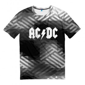 Мужская футболка 3D с принтом AC/DC rock band в Тюмени, 100% полиэфир | прямой крой, круглый вырез горловины, длина до линии бедер | ac dc | logo | music | pop | rock | usa | альтернатива | америка | металл | музыка | музыкальный | поп | рок