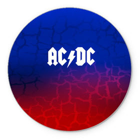 Коврик для мышки круглый с принтом AC/DC angel&devil в Тюмени, резина и полиэстер | круглая форма, изображение наносится на всю лицевую часть | ac dc | logo | music | pop | rock | usa | альтернатива | америка | металл | музыка | музыкальный | поп | рок