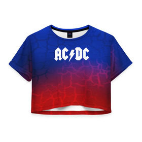 Женская футболка 3D укороченная с принтом AC/DC angel&devil в Тюмени, 100% полиэстер | круглая горловина, длина футболки до линии талии, рукава с отворотами | ac dc | logo | music | pop | rock | usa | альтернатива | америка | металл | музыка | музыкальный | поп | рок