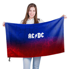 Флаг 3D с принтом AC/DC angel&devil в Тюмени, 100% полиэстер | плотность ткани — 95 г/м2, размер — 67 х 109 см. Принт наносится с одной стороны | ac dc | logo | music | pop | rock | usa | альтернатива | америка | металл | музыка | музыкальный | поп | рок