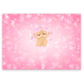 Поздравительная открытка с принтом Мишки в Тюмени, 100% бумага | плотность бумаги 280 г/м2, матовая, на обратной стороне линовка и место для марки
 | angel | heart | love | valentines day | амур | ангел | бабочки | купидон | любовь | медведь | сердце