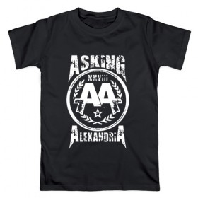 Мужская футболка хлопок с принтом Asking Alexandria в Тюмени, 100% хлопок | прямой крой, круглый вырез горловины, длина до линии бедер, слегка спущенное плечо. | aa | alexandria | asking | аа | александрия | аликсандрия | аскен | аскенг | аскин | аскинг | бен брюс | группа | дэнни уорсноп | метал | музыка | пост | рок | хэви | электроникор