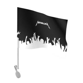 Флаг для автомобиля с принтом Metallica в Тюмени, 100% полиэстер | Размер: 30*21 см | metallica | группа | джеймс хэтфилд | кирк хэмметт | ларс ульрих | метал | металика | металлика | миталика | музыка | роберт трухильо | рок | трэш | трэшметал | хард | хардрок | хеви | хевиметал