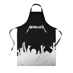 Фартук 3D с принтом Metallica в Тюмени, 100% полиэстер | общий размер — 65 х 85 см, ширина нагрудника — 26 см, горловина — 53 см, длина завязок — 54 см, общий обхват в поясе — 173 см. Принт на завязках и на горловине наносится с двух сторон, на основной части фартука — только с внешней стороны | metallica | группа | джеймс хэтфилд | кирк хэмметт | ларс ульрих | метал | металика | металлика | миталика | музыка | роберт трухильо | рок | трэш | трэшметал | хард | хардрок | хеви | хевиметал