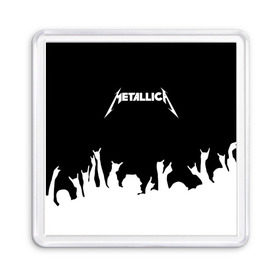 Магнит 55*55 с принтом Metallica в Тюмени, Пластик | Размер: 65*65 мм; Размер печати: 55*55 мм | metallica | группа | джеймс хэтфилд | кирк хэмметт | ларс ульрих | метал | металика | металлика | миталика | музыка | роберт трухильо | рок | трэш | трэшметал | хард | хардрок | хеви | хевиметал