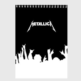 Скетчбук с принтом Metallica в Тюмени, 100% бумага
 | 48 листов, плотность листов — 100 г/м2, плотность картонной обложки — 250 г/м2. Листы скреплены сверху удобной пружинной спиралью | metallica | группа | джеймс хэтфилд | кирк хэмметт | ларс ульрих | метал | металика | металлика | миталика | музыка | роберт трухильо | рок | трэш | трэшметал | хард | хардрок | хеви | хевиметал