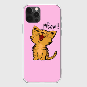 Чехол для iPhone 12 Pro с принтом Meow !! в Тюмени, силикон | область печати: задняя сторона чехла, без боковых панелей | cat | pussy | smile | киска | котёнок | кошка | мяу | улыбка