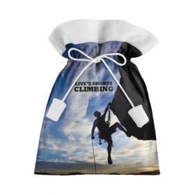 Подарочный 3D мешок с принтом climbing в Тюмени, 100% полиэстер | Размер: 29*39 см | Тематика изображения на принте: adrenaline | extreme | hiking | mountaineering | mountains | risk | rocks | sport | адреналин | альпинизм | высота | горы | риск | скалолазание | скалы | спорт | туризм | экстрим