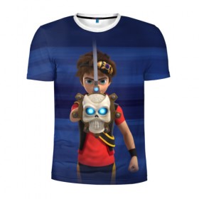 Мужская футболка 3D спортивная с принтом Zak в Тюмени, 100% полиэстер с улучшенными характеристиками | приталенный силуэт, круглая горловина, широкие плечи, сужается к линии бедра | Тематика изображения на принте: zak storm | дети | зак шторм | мультфильмы | сёрфинг