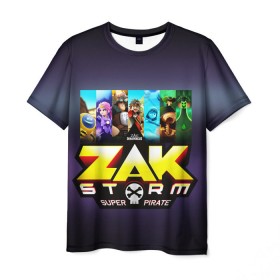 Мужская футболка 3D с принтом Zak Storm в Тюмени, 100% полиэфир | прямой крой, круглый вырез горловины, длина до линии бедер | zak storm | дети | зак шторм | мультфильмы | сёрфинг