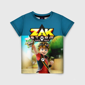 Детская футболка 3D с принтом Zak Storm_2 в Тюмени, 100% гипоаллергенный полиэфир | прямой крой, круглый вырез горловины, длина до линии бедер, чуть спущенное плечо, ткань немного тянется | zak storm | дети | зак шторм | мультик | мультики | мультфильм | мультфильмы | сёрфинг