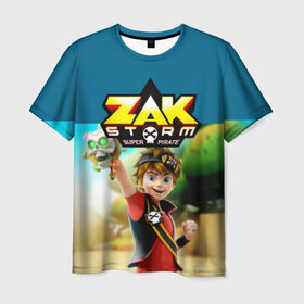 Мужская футболка 3D с принтом Zak Storm_2 в Тюмени, 100% полиэфир | прямой крой, круглый вырез горловины, длина до линии бедер | Тематика изображения на принте: zak storm | дети | зак шторм | мультик | мультики | мультфильм | мультфильмы | сёрфинг