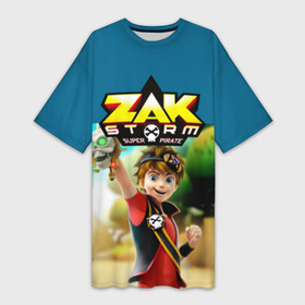 Платье-футболка 3D с принтом Zak Storm_2 в Тюмени,  |  | zak storm | дети | зак шторм | мультик | мультики | мультфильм | мультфильмы | сёрфинг