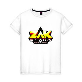 Женская футболка хлопок с принтом Зак Шторм 3 в Тюмени, 100% хлопок | прямой крой, круглый вырез горловины, длина до линии бедер, слегка спущенное плечо | zak storm | дети | зак шторм | мультфильмы | сёрфинг