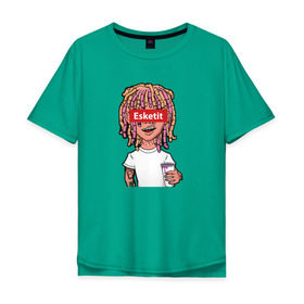 Мужская футболка хлопок Oversize с принтом Lil Pump в Тюмени, 100% хлопок | свободный крой, круглый ворот, “спинка” длиннее передней части | esketit | face | lil pump | rap | эшкере | эщкере