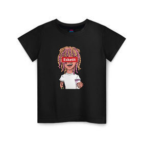 Детская футболка хлопок с принтом Lil Pump в Тюмени, 100% хлопок | круглый вырез горловины, полуприлегающий силуэт, длина до линии бедер | esketit | face | lil pump | rap | эшкере | эщкере
