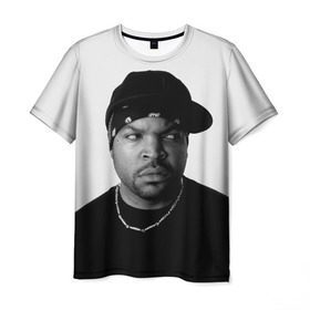 Мужская футболка 3D с принтом Ice Cube в Тюмени, 100% полиэфир | прямой крой, круглый вырез горловины, длина до линии бедер | Тематика изображения на принте: cube | hiphop | ice | legend | nwa | rap | рэп