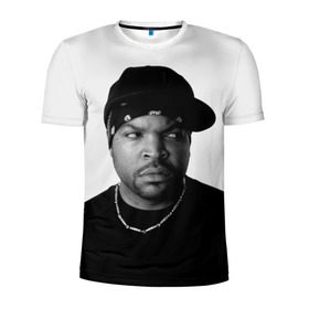 Мужская футболка 3D спортивная с принтом Ice Cube в Тюмени, 100% полиэстер с улучшенными характеристиками | приталенный силуэт, круглая горловина, широкие плечи, сужается к линии бедра | Тематика изображения на принте: cube | hiphop | ice | legend | nwa | rap | рэп