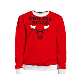 Детский свитшот 3D с принтом Chicago Bulls в Тюмени, 100% полиэстер | свободная посадка, прямой крой, мягкая тканевая резинка на рукавах и понизу свитшота | bulls | chicago | chicago bulls | nba | баскетбол | буллз | нба | чикаго буллз