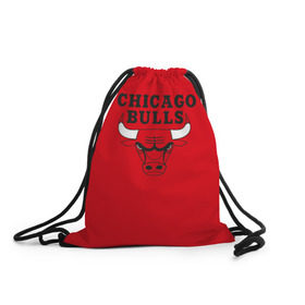 Рюкзак-мешок 3D с принтом Chicago Bulls в Тюмени, 100% полиэстер | плотность ткани — 200 г/м2, размер — 35 х 45 см; лямки — толстые шнурки, застежка на шнуровке, без карманов и подкладки | bulls | chicago | chicago bulls | nba | баскетбол | буллз | нба | чикаго буллз