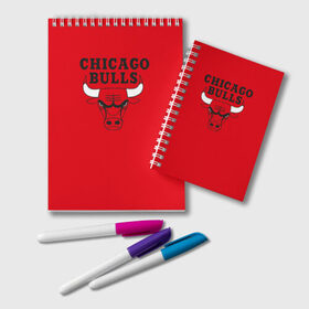 Блокнот с принтом Chicago Bulls в Тюмени, 100% бумага | 48 листов, плотность листов — 60 г/м2, плотность картонной обложки — 250 г/м2. Листы скреплены удобной пружинной спиралью. Цвет линий — светло-серый
 | bulls | chicago | chicago bulls | nba | баскетбол | буллз | нба | чикаго буллз